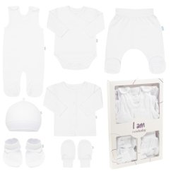 NEW BABY 7-dielna kojenecká súpravička do pôrodnice I AM - vel. 62 biela