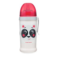 CANPOL BABIES Športová fľaša s nevylievacou slamkou HELLO LITTLE 350 ml - béžová