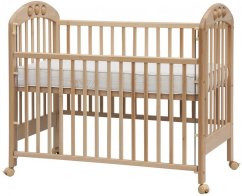 SCARLETT Detská postieľka ATLANTA (buk), stahovacia bočnica - 120 x 60 cm - prírodná 120 x 60 cm.