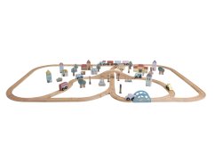 LITTLE DUTCH Zelená vláčkodráha dřevěná XL Základná sada - Vláčkodráha dřevěná.