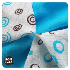 KIKKO Bambusové obrúsky XKKO BMB 30x30cm - Spirals&Bubbles - Cyan MIX
