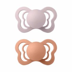 Bibs Couture vel.1 zo silikónu 2 ks - Pink Plum / Peach.