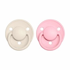 Bibs De Lux vel. 2 z prírodného kaučuku 2 ks - Ivory & Baby Pink