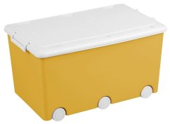 TEGA Viacúčelový box na hračky na kolieskach - žltý