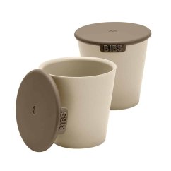 BIBS hrnčeky s viečkom - 2 ks - Vanilla 125 ml.