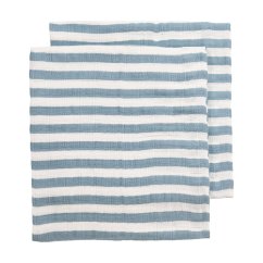 MEYCO Mušelínové pleny Fat Stripe 120x120 cm 2-balení - Jeans Blue