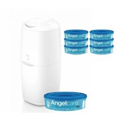 ANGELCARE Koš na pleny Classic + 1 kazeta + náhradní kazety 6 ks - ANGELCARE Koš na pleny Classic + 1 kazeta + náhradní kazety 6 ks