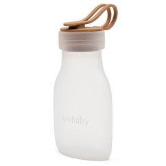 NEW BABY Silikónová fľaša na materské mlieko - hnedá