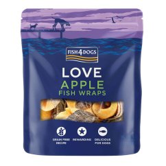 FISH4DOGS Pamlsky pre psov LOVE rybie závitky s jablkom 90 g - rybie závitky s jablkom 90 g