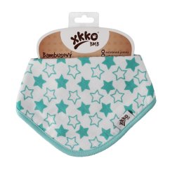 KIKKO Detský slintáček bambusový Little Stars BMB - Tyrkysová