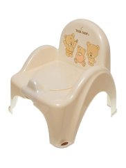 TEGA Detský nočník s poklopom - béžový medveď.