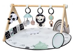 TINY LOVE Hracia deka s drevenou hrazdou Black & White - Black & White