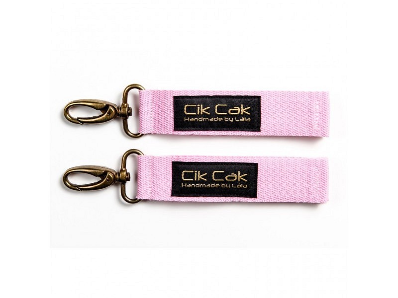 Úchyty Cik Cak s mosaznou karabinou - Svetlo ružová.