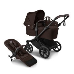 BUGABOO Donkey 6 súrozenecký/dvojčatový kočík - BLACK/COCOA BROWN