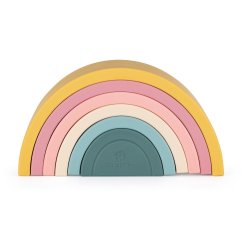 PETITE&amp;MARS Hračka silikonová skládací Rainbow 12m+ - Intenzívny okr