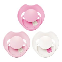 LOVI Silikónový dynamický cumlík PRIME Tutti Frutti 18m+ 3ks - Peony Pink