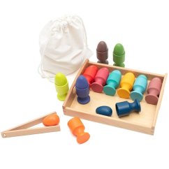 BABY MIX Drevená vkladačka vajíčka Montessori - Drevená vkladačka vajíčka