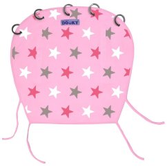 DOOKY Slnečná clona Design - Baby Pink / Pink Stars