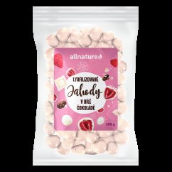 ALLNATURE Mrazom sušené jahody v bielej čokoláde 100 g-Mrazom sušené jahody v bielej čokoláde 100 g.