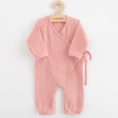NEW BABY Detský mušelínový overal - ružový vel. 80