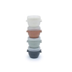 MELII Kelímky na potraviny Snap&Go - 118 ml - 4ks - béžové/ šedé
