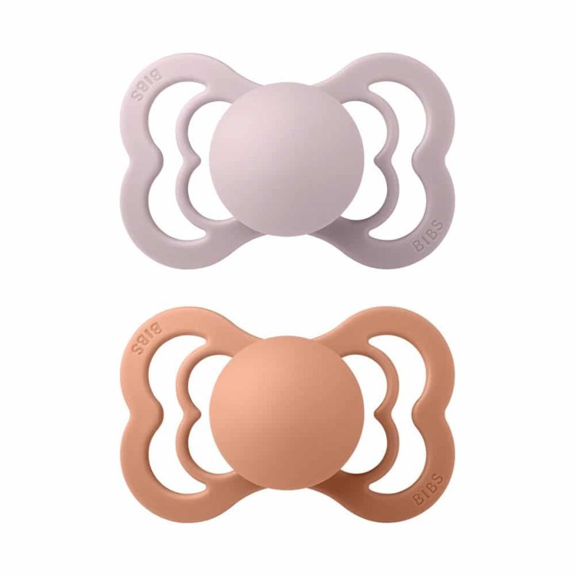 Bibs Supreme Cumlíky vel.1 z prírodného kaučuku 2 ks - Pink Plum / Peach.