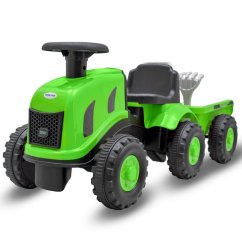 BABY MIX Detské odrážedlo traktor s vlečkou Benny - Zelený