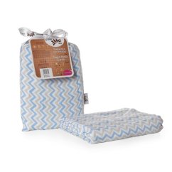 KIKKO Zavinovačka bambusová Scandinavian 120x120 BMB - Baby Blue Chevron