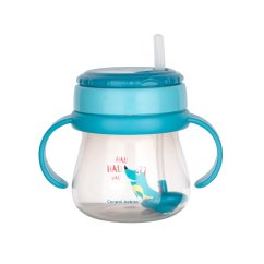 CANPOL BABIES Hrneček športový so slamkou a závažím 250ml - Modrý.