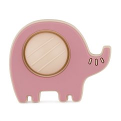 PETITE&MARS Silikónová hračka Elephant Edwin 6m+ - Dusty Rose 6m+