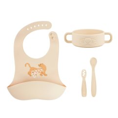 BABYMOOV Silikónová jedálenská sada Baby First MEAL SET Mini - Roar