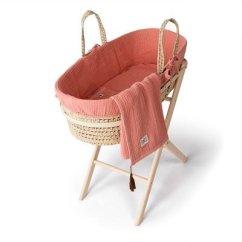 FUNNABABY Kompletný Mojžíšov koš s výbavou - Coral Pink