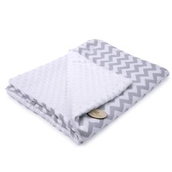 Deka Maceshka Minky drobné vzory - biela cik cak.