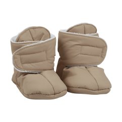 VOKSI Detské botičky - tmavý piesok svetlo šedá 0-1r