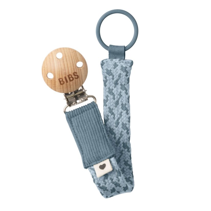 BIBS Paci Braid klip na cumlík - petrol baby blue.