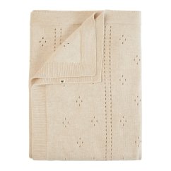 BIBS pletená dierkovaná deka z BIO bavlny - Ivory.
