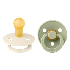BIBS Colour Cumlíky z prírodného kaučuku 2ks - veľkosť 1 - Sage / Ivory