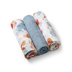 BABYONO Plienky mušelínové Super soft 3 ks - modré