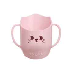 AKUKU Hrníček na učenie samostatného pitia, šikmý 150 ml - ružový