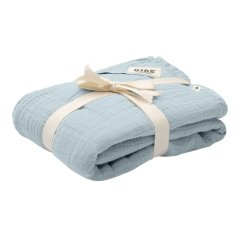 BIBS mušelínová zavinovačka z BIO bavlny 120x120 cm - Baby Blue