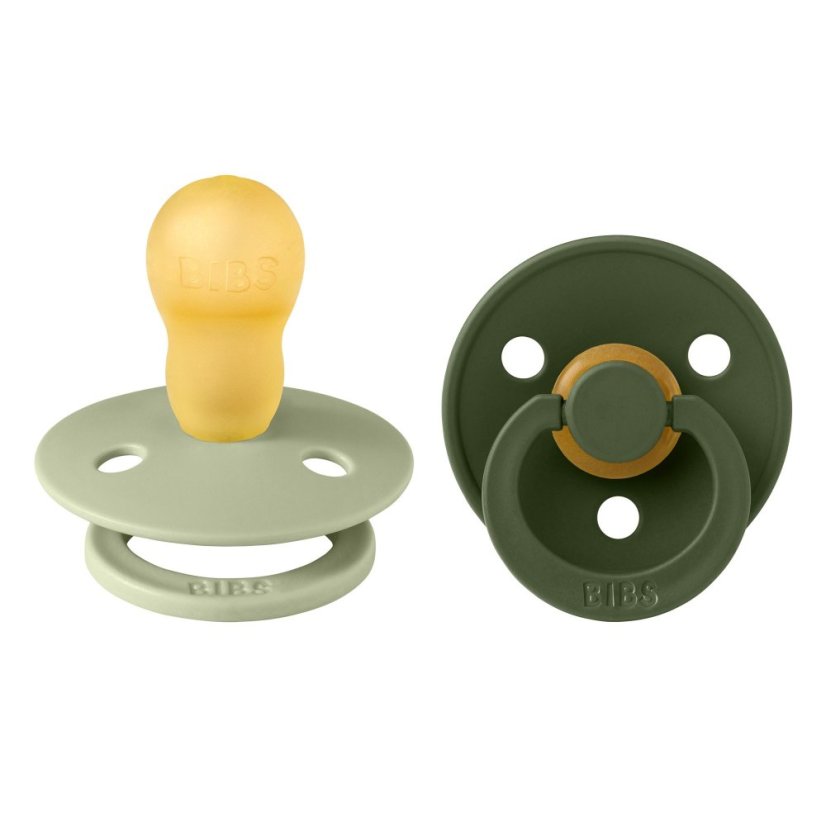 BIBS Colour Cumlíky z prírodného kaučuku 2ks - veľkosť 3 - Sage / Hunter Green