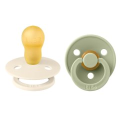 BIBS Colour Cumlíky z prírodného kaučuku 2ks - veľkosť 3 - Sage / Ivory