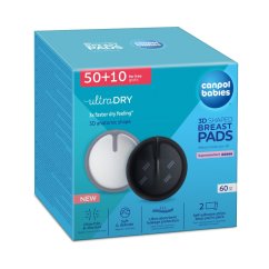 CANPOL BABIES Tvarované prodyšné vložky do podprsenky 3D 50+10ks čierne - vložky do podprsenky 3D.
