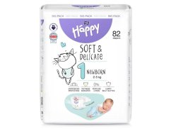 BELLA HAPPY Jednorázové plienky Soft&Delicate 1 Novorodenec (2-5 kg) 82 ks - 82 ks