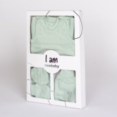 NEW BABY 7-dielna kojenecká súpravička do pôrodnice I AM - vel. 56 mätová