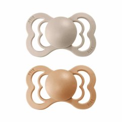 Bibs Supreme Dudlíky vel. 1 ze silikonu 2 ks - Vanilla / Peach