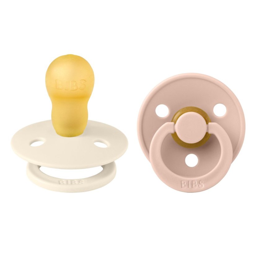 BIBS Colour Cumlíky z prírodného kaučuku 2ks - veľkosť 3 - Ivory / Blush