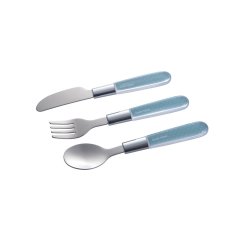 CANPOL BABIES Kovový príbor 3 ks - modrý.