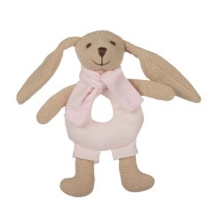 CANPOL BABIES Zajíček BUNNY s chrastítkem - ružový