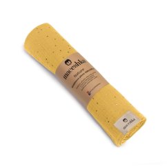 Mušelínová plena Maceshka Nature so zlatým bodkou - Mimosa zlatý bodka.